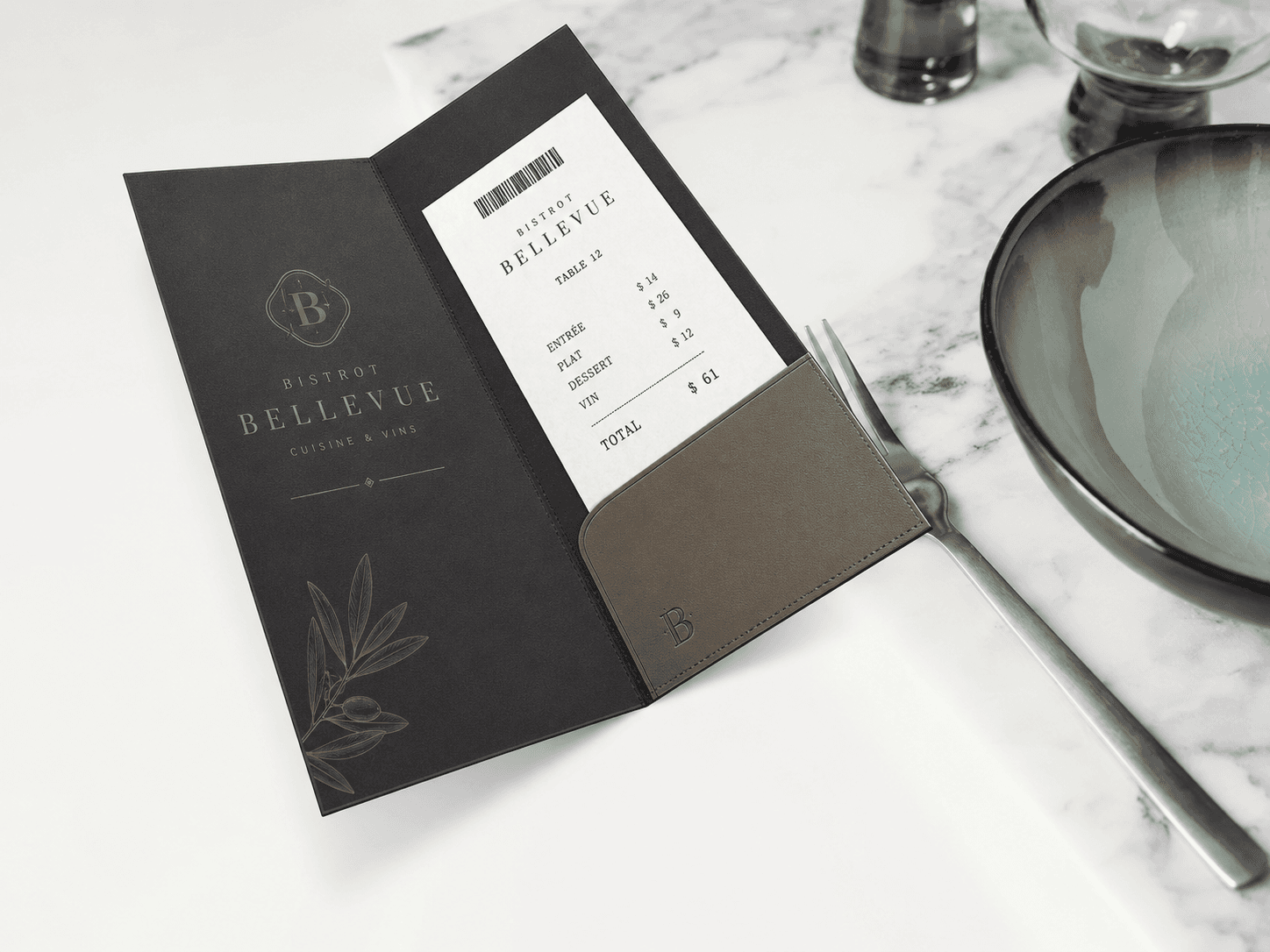 Portaconto personalizzato per ristorante