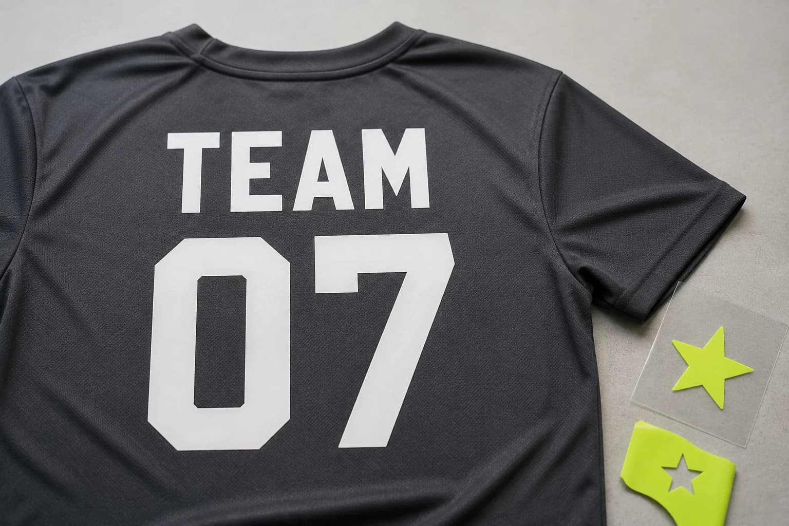 Esempio illustrativo di nome e numero personalizzati su una maglia sportiva
